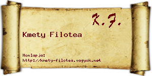 Kmety Filotea névjegykártya